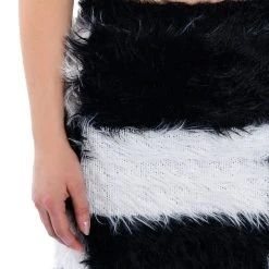 CHECKMATE SIR FUZZY MIDI SKIRT -helmut shop checkmate sir fuzzy midi skirt black white 10 10