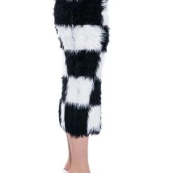 CHECKMATE SIR FUZZY MIDI SKIRT -helmut shop checkmate sir fuzzy midi skirt black white 7 7