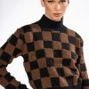 CHECKMATE TURTLENECK SWEATER -helmut shop checkmate turtleneck sweater black multi 1 1 c1 c1