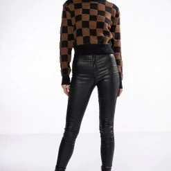 CHECKMATE TURTLENECK SWEATER -helmut shop checkmate turtleneck sweater black multi 3 3 c1 c1