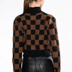 CHECKMATE TURTLENECK SWEATER -helmut shop checkmate turtleneck sweater black multi 6 6 c1 c1