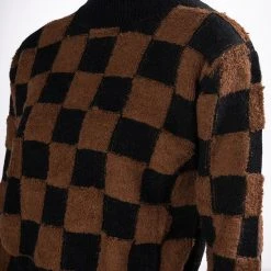CHECKMATE TURTLENECK SWEATER -helmut shop checkmate turtleneck sweater black multi 7 7 c1 c1