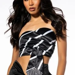 CHEERS TIE DETAIL CORSET TOP