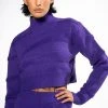 CHEYENNE CROPPED MOCK NECK SWEATER -helmut shop cheyenne cropped mock neck sweater purple 1 1
