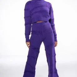 CHEYENNE CROPPED MOCK NECK SWEATER -helmut shop cheyenne cropped mock neck sweater purple 2 2