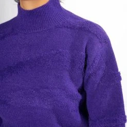 CHEYENNE CROPPED MOCK NECK SWEATER -helmut shop cheyenne cropped mock neck sweater purple 6 6