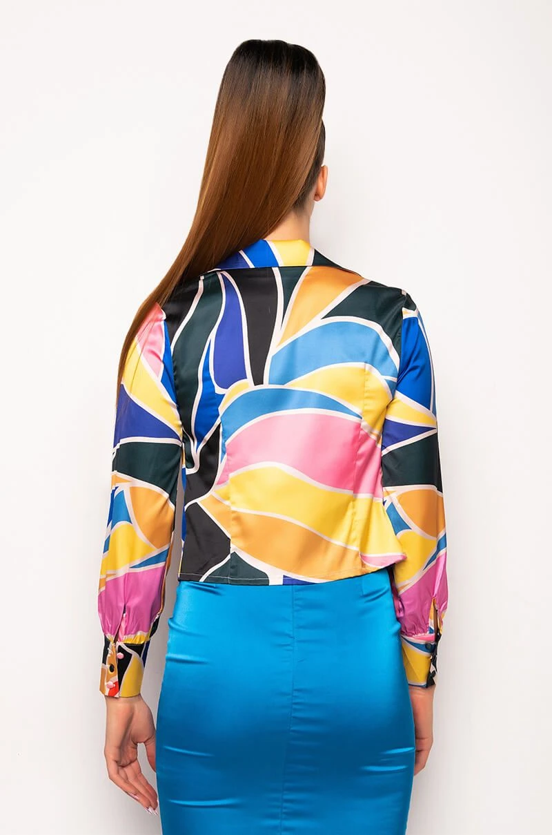 CHIQUITA SATIN TIE FRONT BLOUSE 10 CHIQUITA SATIN TIE FRONT BLOUSE - Image 8