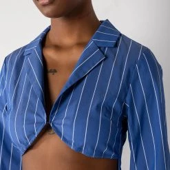 CIRCLE BACK COLLARED BODYSUIT -helmut shop circle back collared bodysuit blue multi 6 6