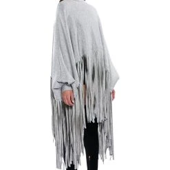 CITY GIRL FRINGE SWEATSHIRT -helmut shop city girl fringe sweatshirt heather grey 5 5 c1 c1 c1 c1