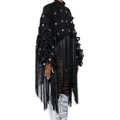 CITY LIVIN FRINGE SWEATSHIRT -helmut shop city livin fringe sweatshirt black 10 10 c1