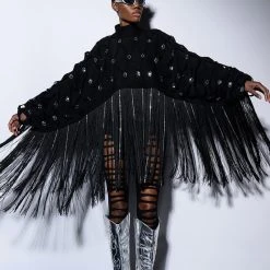 CITY LIVIN FRINGE SWEATSHIRT -helmut shop city livin fringe sweatshirt black 2 2 c1