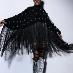 CITY LIVIN FRINGE SWEATSHIRT -helmut shop city livin fringe sweatshirt black 3 3 c1