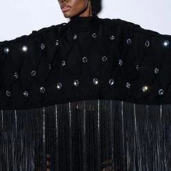 CITY LIVIN FRINGE SWEATSHIRT -helmut shop city livin fringe sweatshirt black 7 7 c1