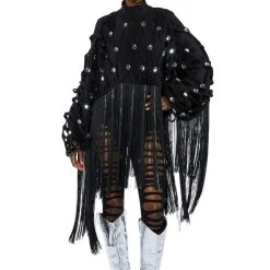 CITY LIVIN FRINGE SWEATSHIRT -helmut shop city livin fringe sweatshirt black 9 9 c1