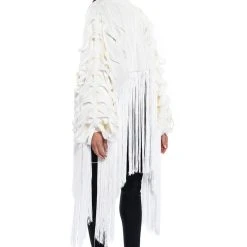 CITY LIVIN IVORY FRINGE SWEATSHIRT -helmut shop city livin ivory fringe sweatshirt ivory 5 5 c1