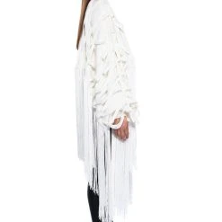 CITY LIVIN IVORY FRINGE SWEATSHIRT -helmut shop city livin ivory fringe sweatshirt ivory 7 7 c1