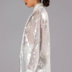 COLD AS ICE SEQUIN BUTTON DOWN SHIRT -helmut shop cold as ice sequin button down shirt ivory 5 5