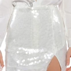 COLD AS ICE SEQUIN MINI SKIRT -helmut shop cold as ice sequin mini skirt ivory 7 7