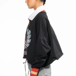 COLLEGIATE HAUTE ACADEMY COLLARED SWEATSHIRT -helmut shop collegiate haute academy collared sweatshirt black 4 4