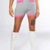 COLLEGIATE SO STUDIOUS KNIT BOOTY SHORT -helmut shop collegiate so studious knit booty short grey multi 1 1