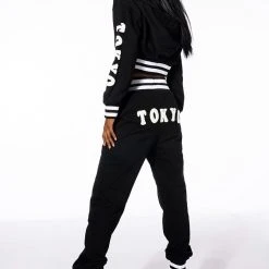 COLLEGIATE TOKYO NIGHTS CROPPED HOODED SWEATSHIRT -helmut shop collegiate tokyo nights cropped hooded sweatshirt black 3 3