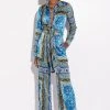 COME AGAIN WIDE LEG JUMPSUIT -helmut shop come again wide leg jumpsuit navy multi 1 1