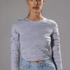 COME AROUND DISTRESSED LONG SLEEVE T SHIRT -helmut shop come around distressed long sleeve t shirt gray 1 1
