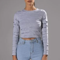 COME AROUND DISTRESSED LONG SLEEVE T SHIRT 10 COME AROUND DISTRESSED LONG SLEEVE T SHIRT -helmut shop come around distressed long sleeve t shirt gray 3 3