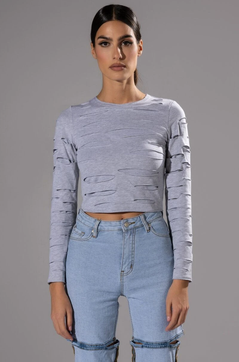 COME AROUND DISTRESSED LONG SLEEVE T SHIRT 5 COME AROUND DISTRESSED LONG SLEEVE T SHIRT - Image 3