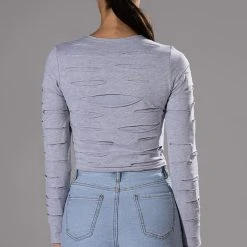 COME AROUND DISTRESSED LONG SLEEVE T SHIRT 12 COME AROUND DISTRESSED LONG SLEEVE T SHIRT -helmut shop come around distressed long sleeve t shirt gray 5 5