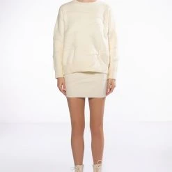 COMIN IN HOT CREW NECK SWEATER -helmut shop comin in hot crew neck sweater ivory 7 7 c1 c1