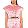 COZY MODE QUILTED SATIN VEST IN PINK 2 COZY MODE QUILTED SATIN VEST IN PINK -helmut shop cozy mode quilted satin vest in pink pink 1 1