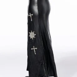 CROSSING MY PATH MAXI FAUX LEATHER SKIRT -helmut shop crossing my path maxi faux leather skirt black 8 8