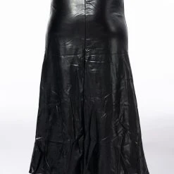 CROSSING MY PATH MAXI FAUX LEATHER SKIRT -helmut shop crossing my path maxi faux leather skirt black 9 9