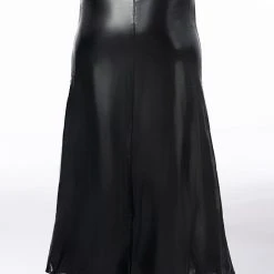 CROSSING MY PATH MAXI FAUX LEATHER SKIRT -helmut shop crossing my path maxi faux leather skirt black 9 9 c1