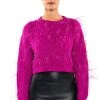 CUFFING SEASON FEATHER DETAIL SWEATER -helmut shop cuffing season feather detail sweater dark pink 1 1