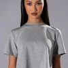 CURTAIN CALL OPEN BACK RHINESTONE CREW NECK TSHIRT