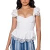 DAINTY RUFFLES PEPLUM CORSET TOP