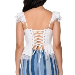 DAINTY RUFFLES PEPLUM CORSET TOP -helmut shop dainty ruffles peplum corset top white 6 6