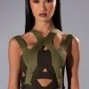 DAKOTA SYMMETRIC CUTOUT TOP -helmut shop dakota symmetric cutout top olive 1 1