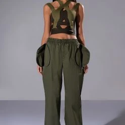 DAKOTA SYMMETRIC CUTOUT TOP -helmut shop dakota symmetric cutout top olive 3 3