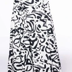 DALI'S MUSE BANDEAU ABSTRACT MAXI SKIRT -helmut shop dalis muse bandeau abstract maxi skirt white black 4 4