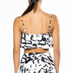 DALI'S MUSE BANDEAU ABSTRACT TOP -helmut shop dalis muse bandeau abstract top white black 6 6