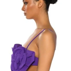WHAT ITS LIKE FLORAL APPLIQUE BRALETTE -helmut shop danza kuduro abstract floral bralette purple 5 5