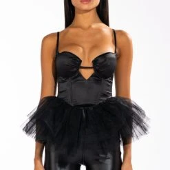 DARK ANGEL TULLE CORSET -helmut shop dark angel tulle corset black 3 3