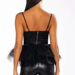 DARK ANGEL TULLE CORSET -helmut shop dark angel tulle corset black 5 5
