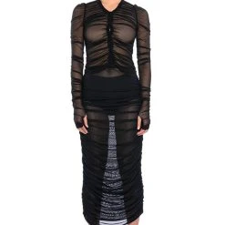 DASHING MESH TIGHT FITTED BUTTON DOWN -helmut shop dashing mesh tight fitted button down black 3 3