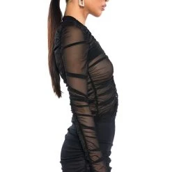 DASHING MESH TIGHT FITTED BUTTON DOWN -helmut shop dashing mesh tight fitted button down black 5 5