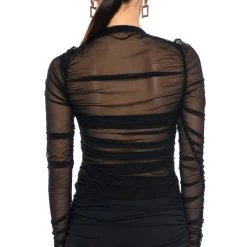 DASHING MESH TIGHT FITTED BUTTON DOWN -helmut shop dashing mesh tight fitted button down black 6 6