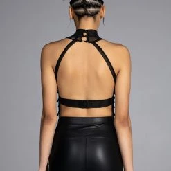 DATE NIGHT BEADED CROP TOP -helmut shop date night beaded crop top black 6 6